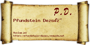 Pfundstein Dezső névjegykártya